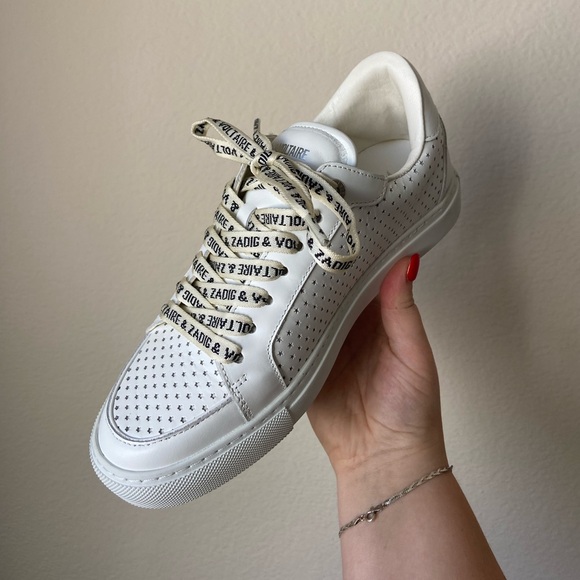 Zadig & Voltaire leather flash low top sneakers, size 37 - Picture 1 of 9